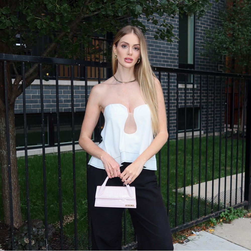 Strapless Peplum top